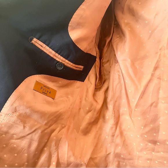 BARONI Prive Super 150s wool suiting blazer jacket bavy blue 40/34R - Picture 9 of 13